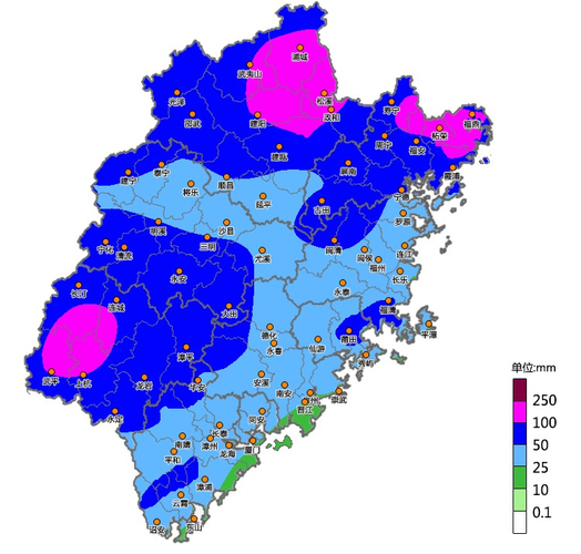 福建局地或有特大暴雨
